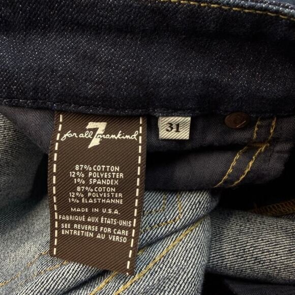7 FOR ALL MANKIND Kimmie Bootcut Jean Size 31 Blue Made In USA - Picture 4 of 8